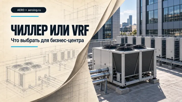 Обложка статьи «Чиллер-фанкойл или VRF: что выбрать для бизнес-центра».