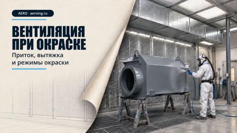 Покрасочная зона с притоком и нижней вытяжкой; рисунок на бумаге продолжает скрытую часть той же сцены